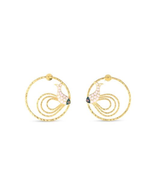 Meraki by Rashmi Bajaj Metallic Mermaid Loop Plated Hoop Earrings