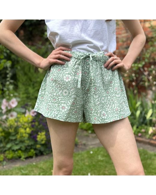 Lime Tree Design Blue Flora Pastel Shorts