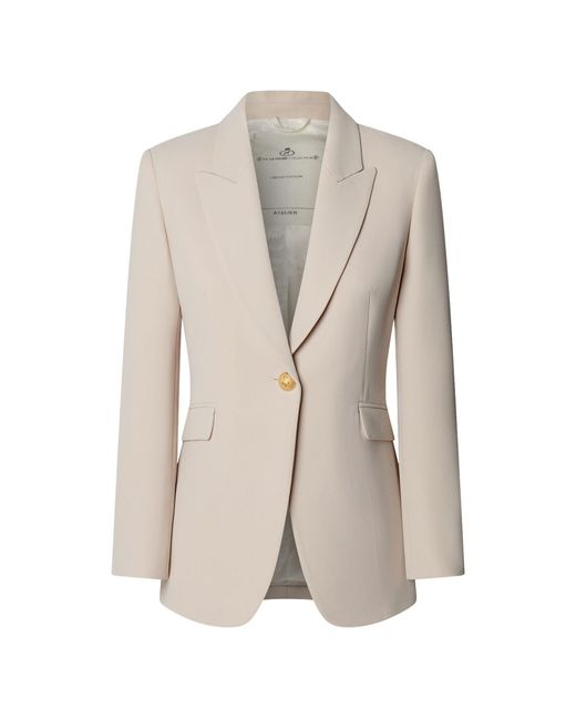 The Extreme Collection Natural Neutrals Atelier Blazer With Single Button