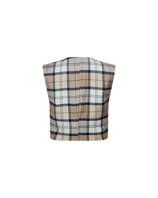 NUMBAT Gray Cecily Tartan Wool Waistcoat