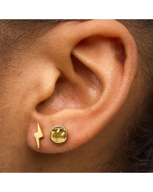 Hoops + Chains LDN Metallic Smiley Studs