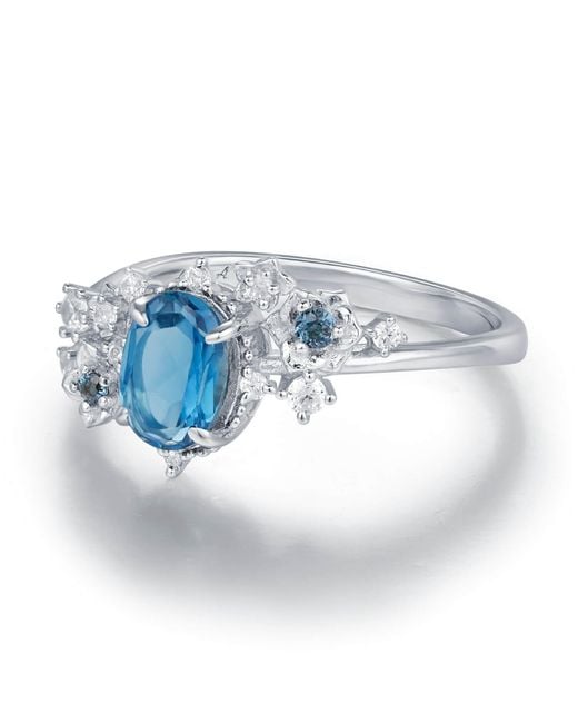 Azura Jewelry New York Blue Midnight Veil London Topaz Ring Vermeil