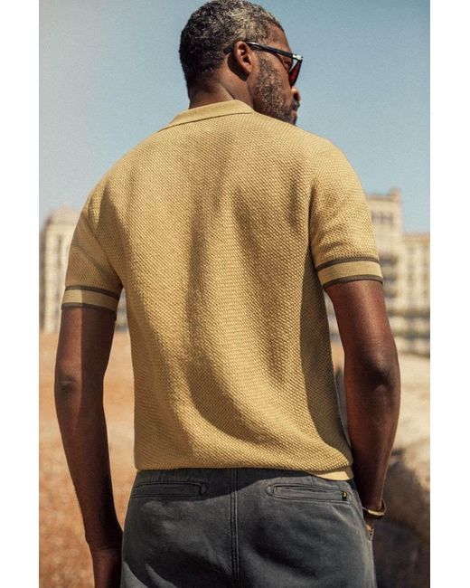 &SONS Trading Co Natural Neutrals Dempsey Knitted Polo Tan for men
