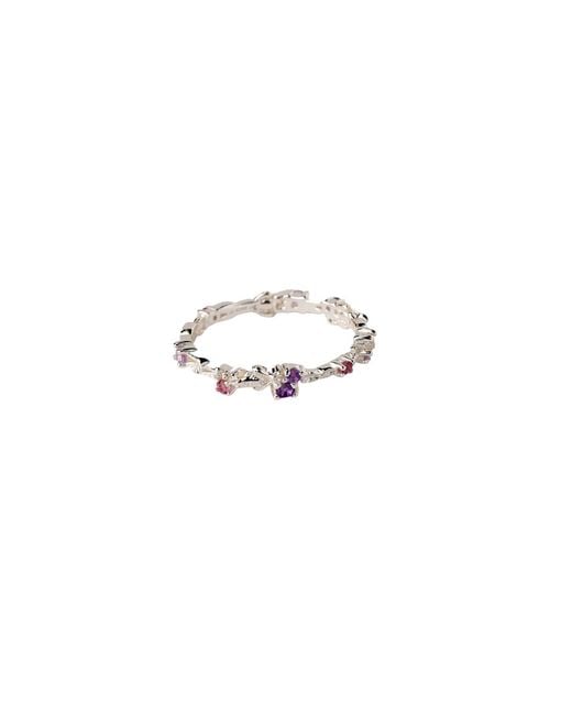 NASI SILVER White Eternity Lilypad & Frog Ring- Dusk Edition