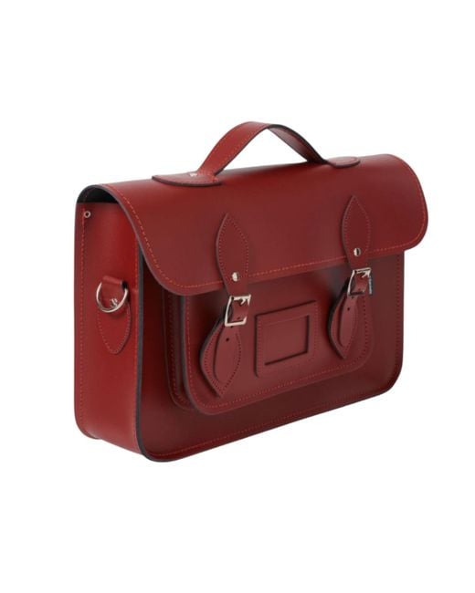 Zatchels Red Handmade Leather Backpack Satchel