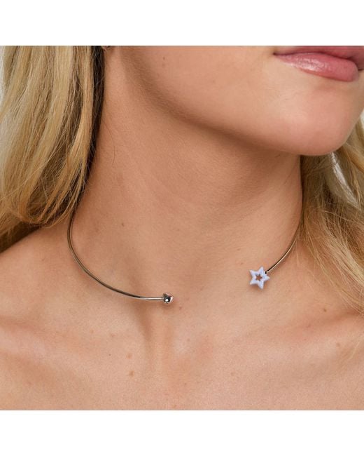 Dolcetto Designs Metallic Cometa Enamel Star Choker