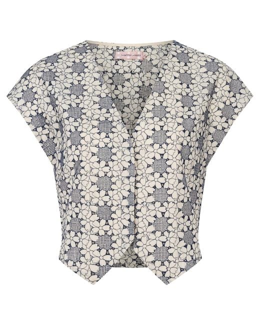 Traffic People Gray Miss Daisy And Floral Gatsby Vest Top