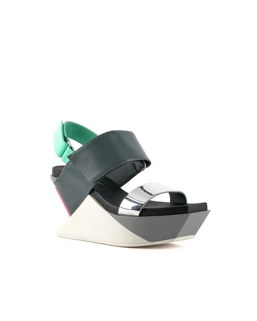 United Nude Green Delta Wedge Sandal