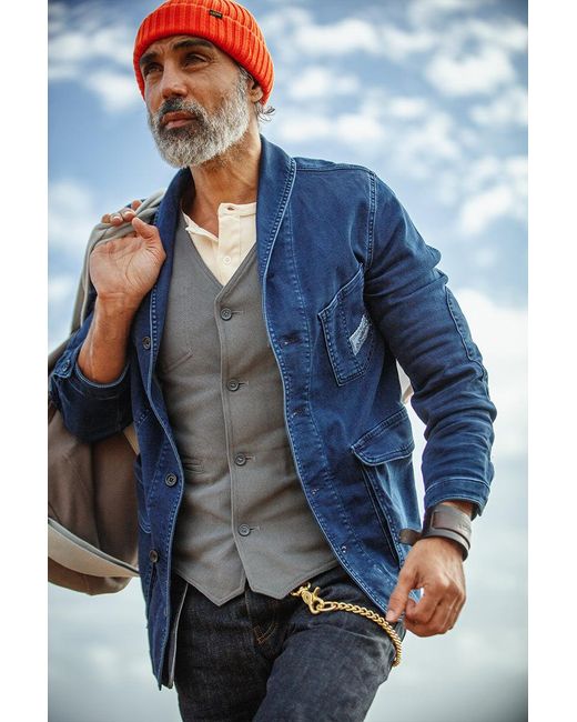 &SONS Trading Co Blue Crafter Wash Chore Jacket for men