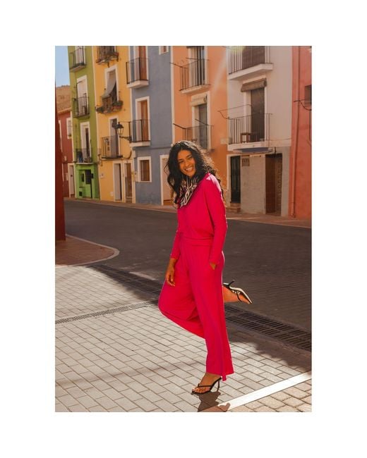 Paisie Pink Asymmetric Draped Lyocell Jersey Top