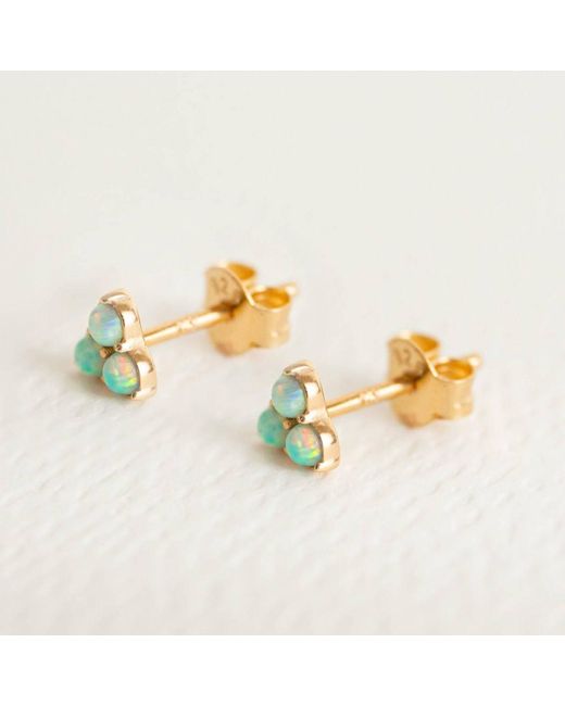 Claire Hill Designs Metallic Triple Opal Mini Stud Earrings