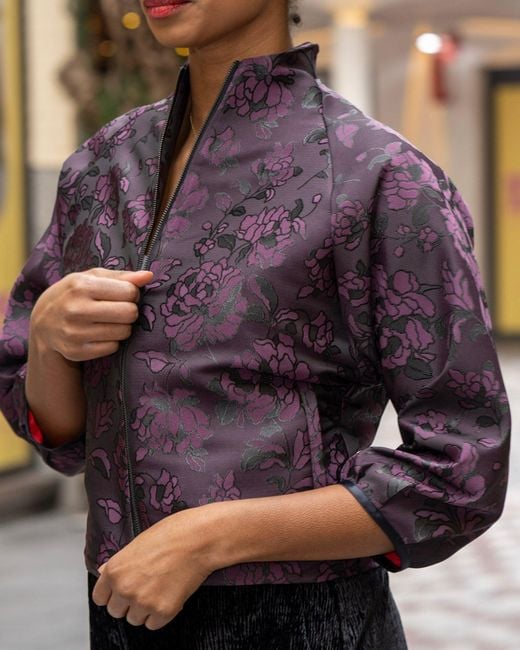 Lioness by Tf Purple Flowered Jacket