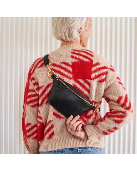 VIDA VIDA Black Luxury Leather Sling Bum Bag
