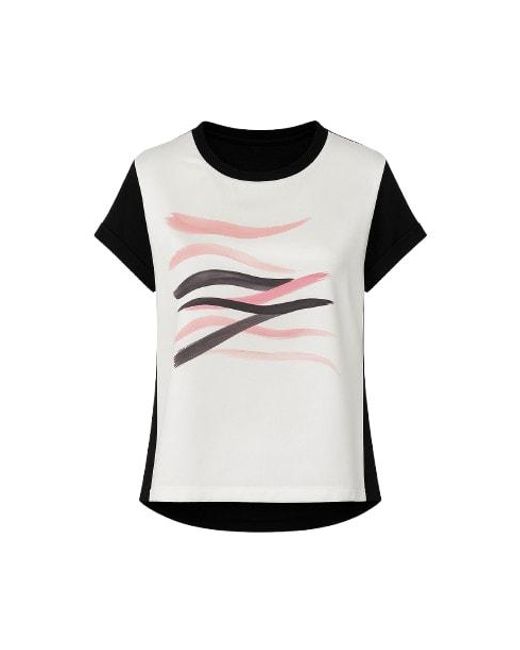 Conquista Black Neutrals Cap Sleeve Print Top By Fashion