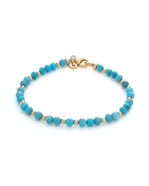 Nellou Jewellery Blue Jewel Bead December Birthstone Bracelet Plated Sterling