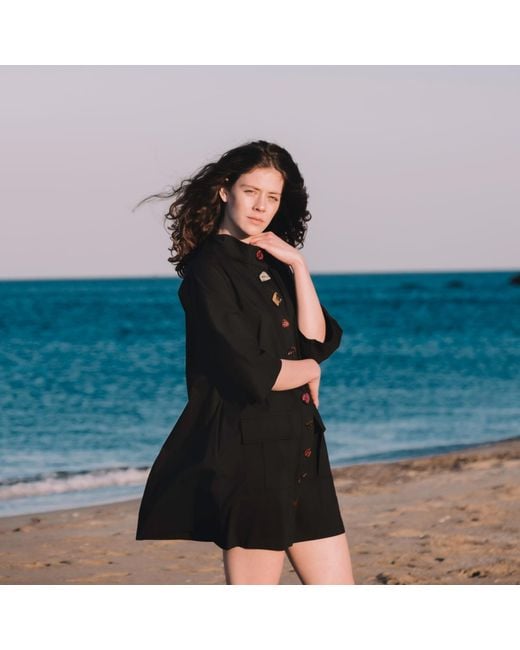 Mirimalist Black Stone Age Dress Jacket