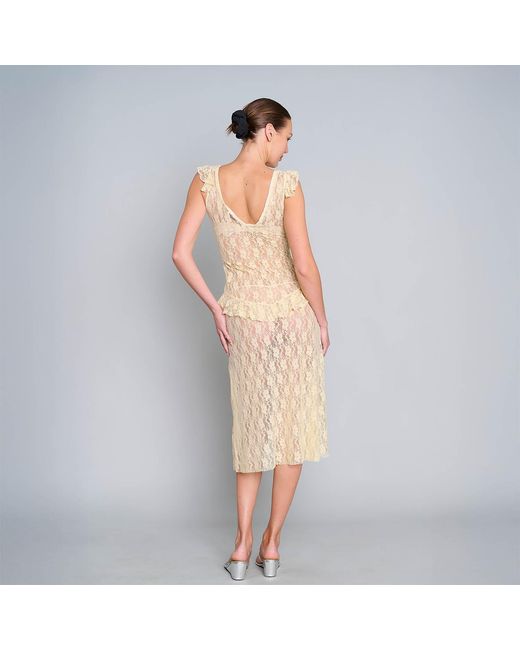 Love and Nostalgia Natural Summer Love Lace Midi Dress