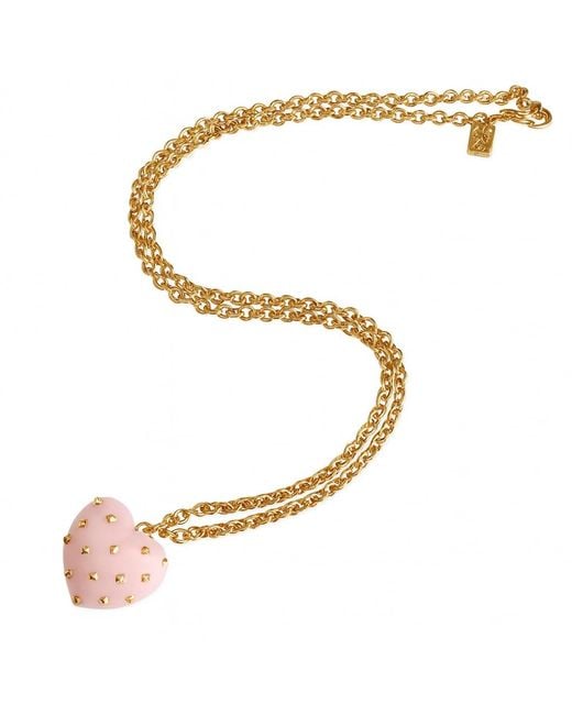 Michael Nash Jewelry Metallic Ophelia Rose Studded Heart Pendant