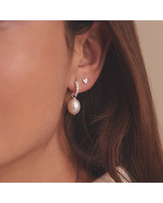 Lily & Roo Metallic Tiny Heart Stud Earrings