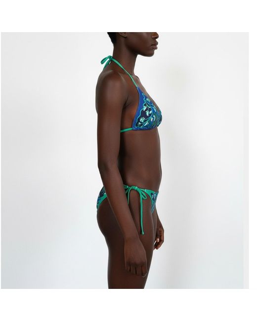 Jessie Zhao New York Green Verdant Wild Reversible Tie Side Bottom