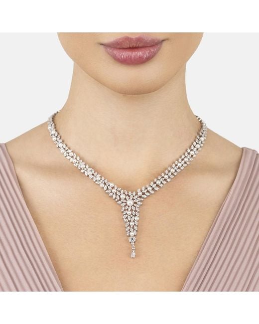 Latelita London White Neutrals Marquise Statement Necklace Pearl