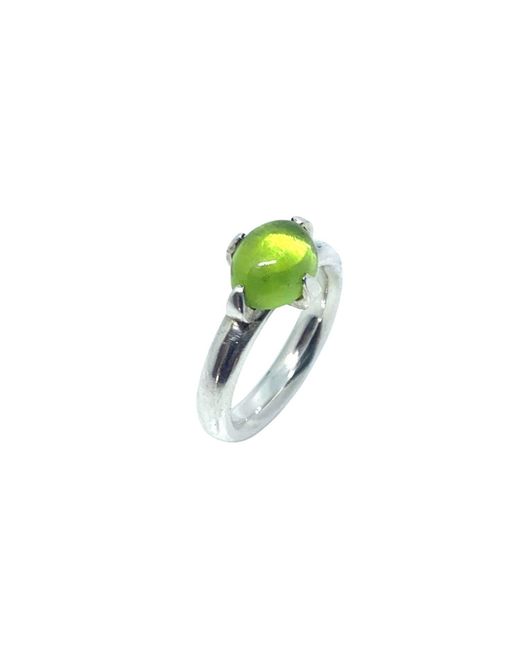 Tg-Jewellery by Tamara Gervasio Green Simplicity Ring With Oval Peridot Cabochon