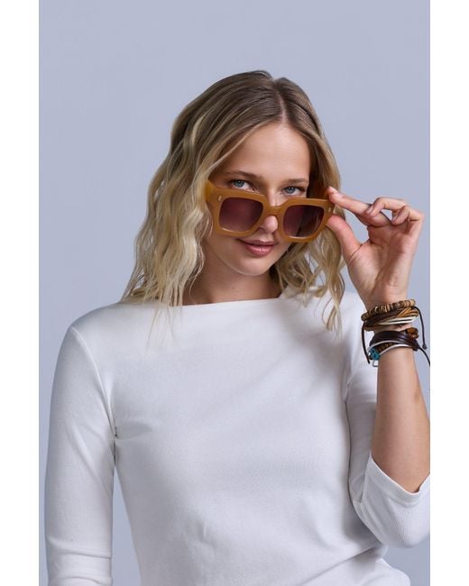 Rave on Trend White Square Neck Ribbed Tee