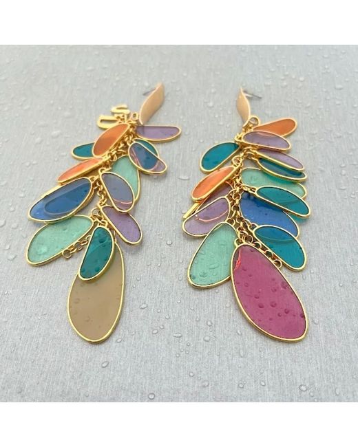 Sibylla Delphica Blue Vitreaux Glass Earrings