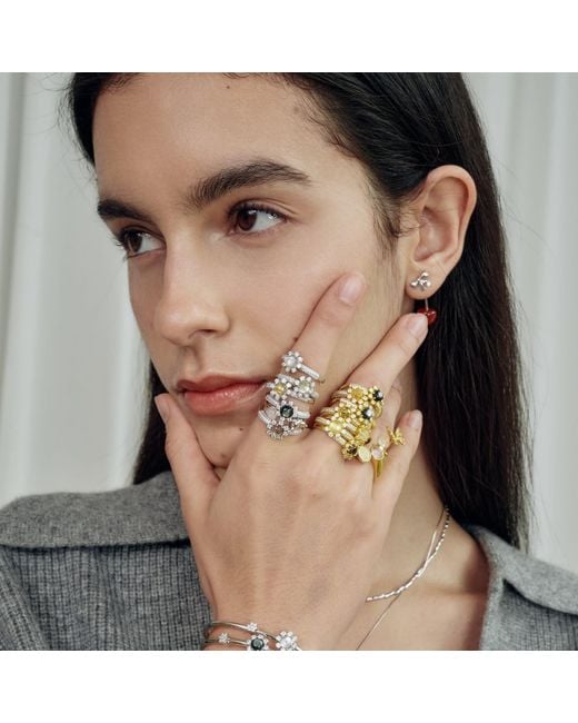 Freqnc Atelier Metallic Eight Petals Ring
