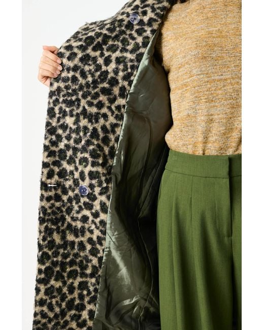 Louche Black Donalda Animal Funnel Neck Coat