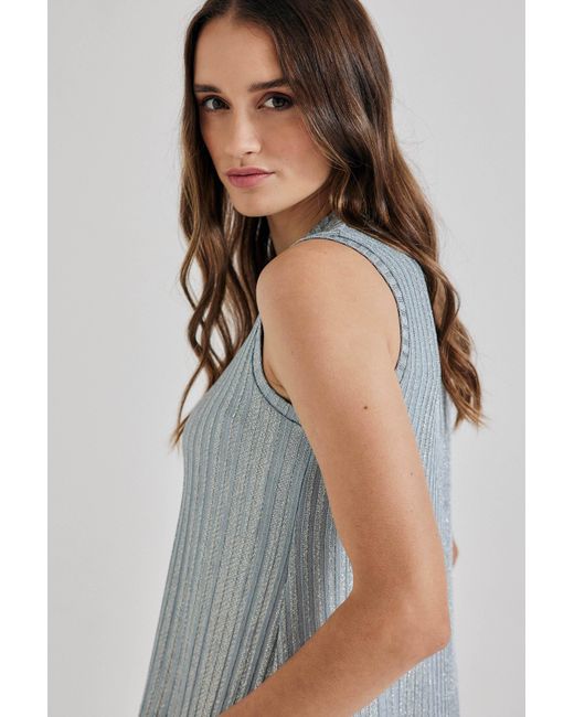 Lindsay Nicholas New York Blue Laura Sleeveless Crew Neck