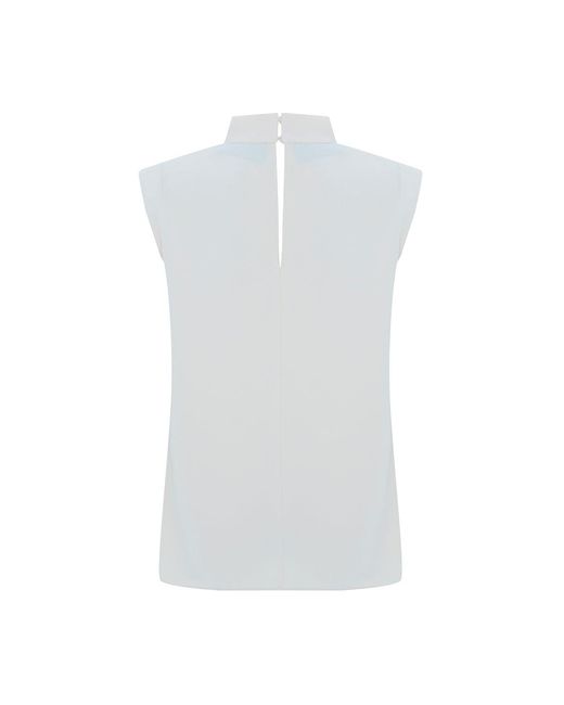 Exquise White Ashlyn Cream Sleeveless Cowl Neck Blouse