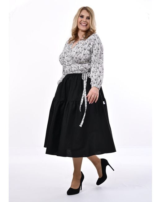 Frock Tales Black Tahiti Midi Skirt With Pockets