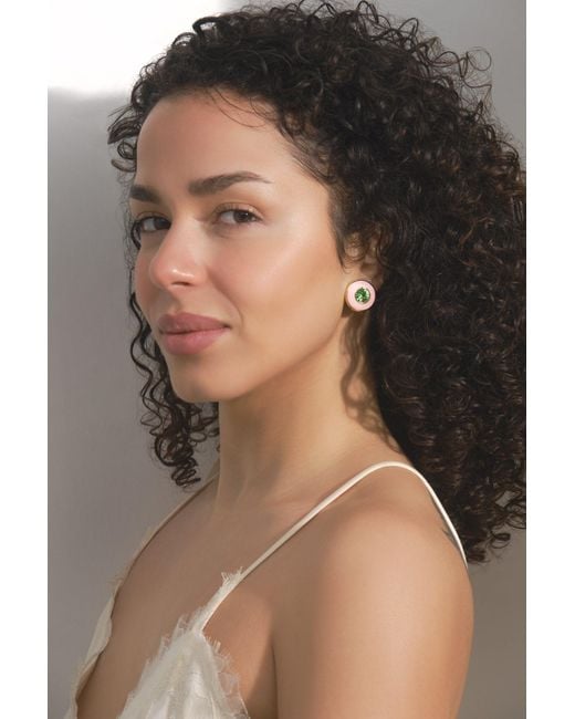 Emma Holland Jewellery Green Peridot Crystal Disc Clip Earrings