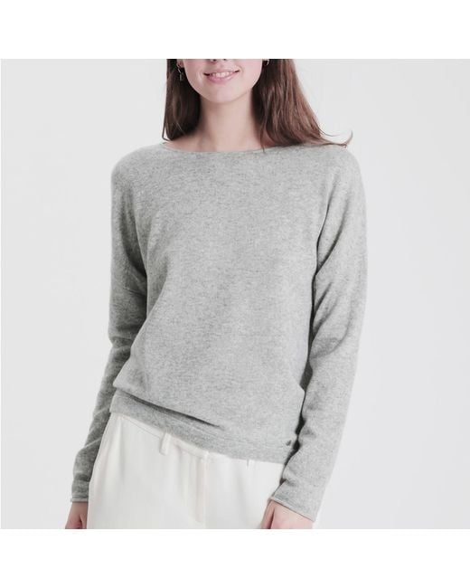 tirillm Gray Ally Cashmere Boatneck Pullover