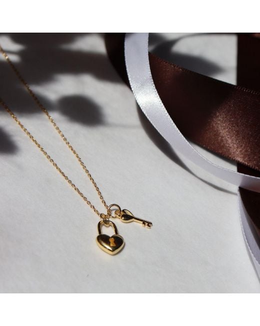 FV Jewellery Metallic The Heart Series Heart Lock & Key Necklace