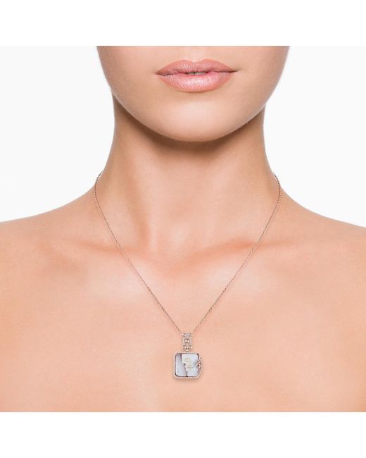 Artisan Metallic Rose Shell Cameo & Diamond Choker Necklace