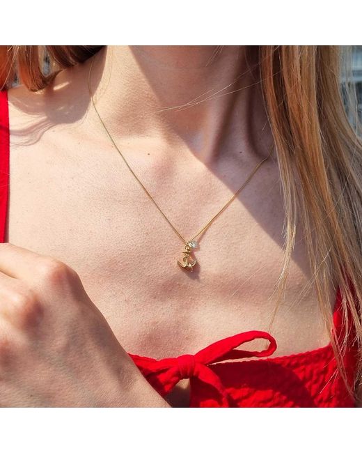 Lee Renee Metallic Anchor & Heart Diamond Necklace –