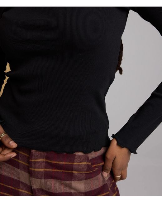 Known Supply Black Ribbed Cotton Long Sleeve
