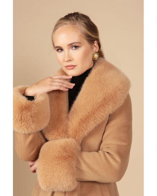 Santinni Brown Marlene Cashmere & Wool Coat