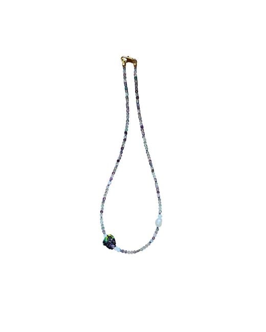 Desert Lobby Metallic Blackberry Jam – Handmade Delicate Beaded Neklace With Murano Fruit Figure, Gemstone & Pearl