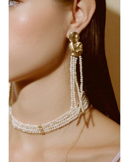 Lavani Jewels White Liliana Pearl Long Earrings