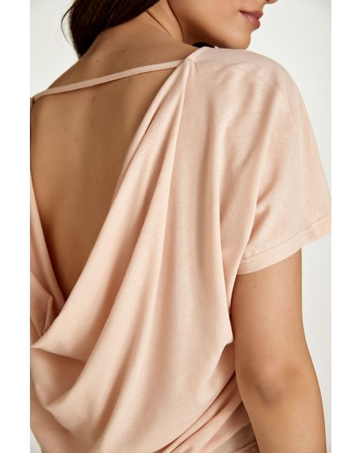 Conquista Natural Dusty Drape Back Top