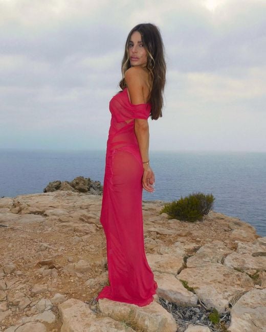Alia Studio Red Caresse Maxi Gown Dress
