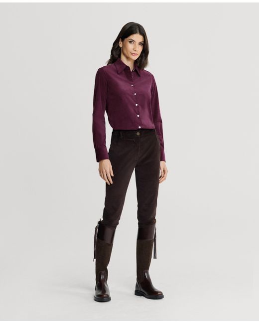 Really Wild Clothing Purple Spencer Stretch Corduroy Shirt