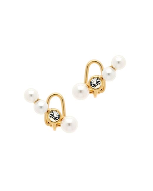 Emma Holland Jewellery Metallic Pearl & Crystal Clip Ear Climber