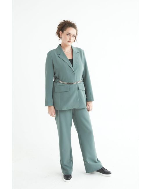 SECTION 101 Blue Lainey Blazer- Dusty Jade