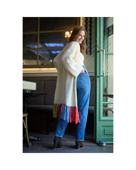 Saachi Red Tassel Knit Kimono