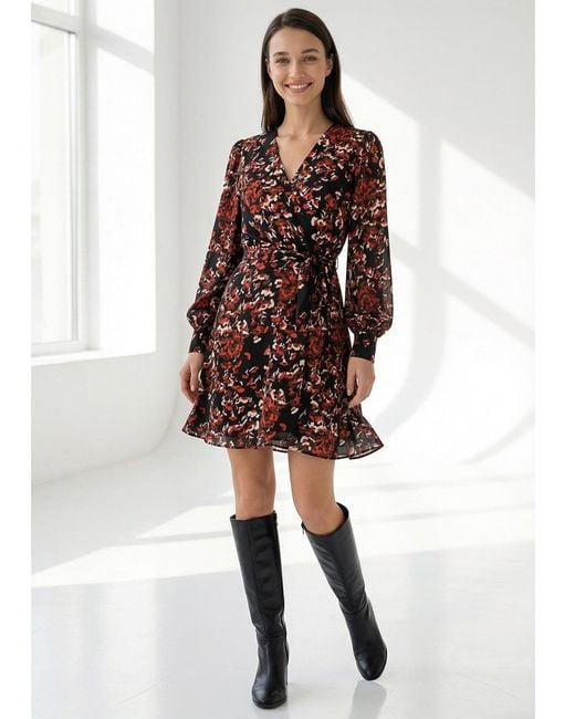 Exquise Brown Prim Mini Dress