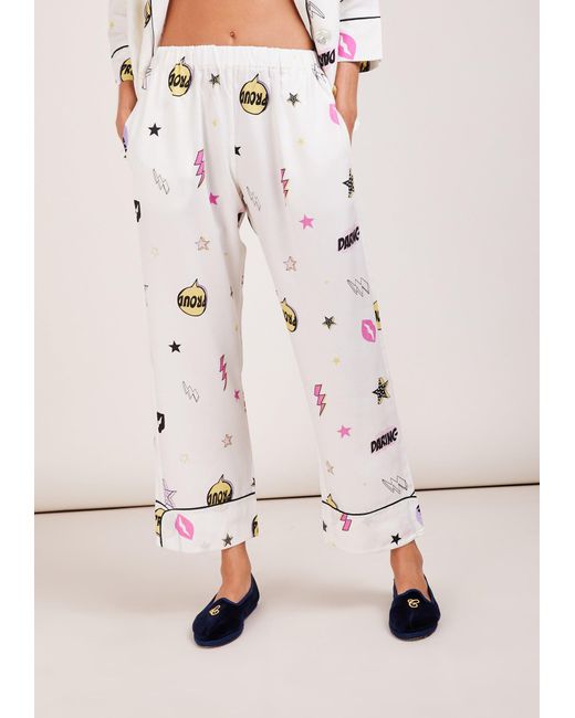 Favette White Fragike Like A Bomb Pajama Set
